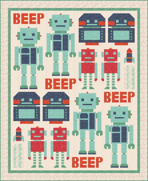 321 Blast Off Digital Quilt Top Front