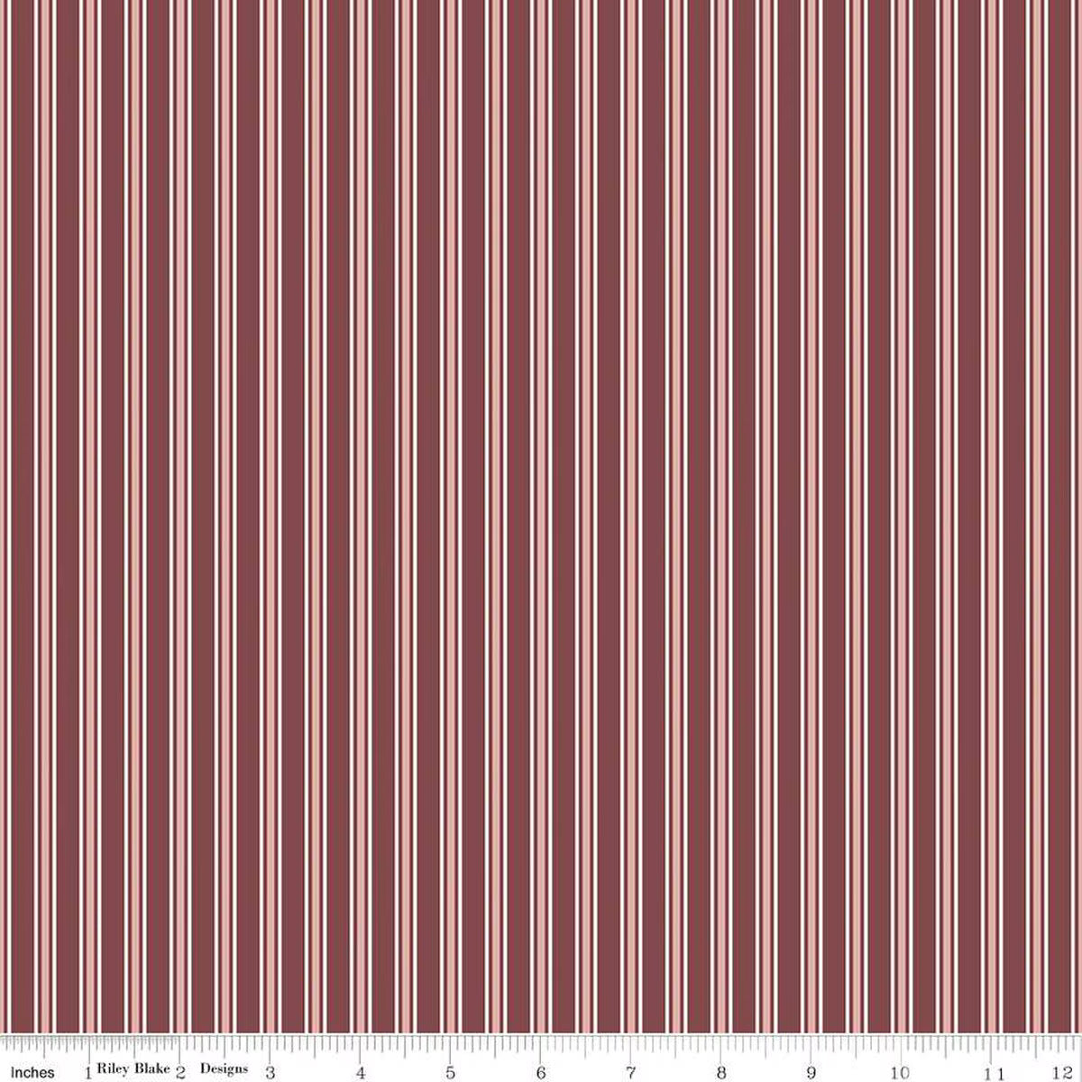 A Walk on the Prairie Stripes Marsala- Fat Quarter