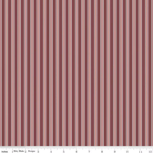 A Walk on the Prairie Stripes Marsala- Fat Quarter