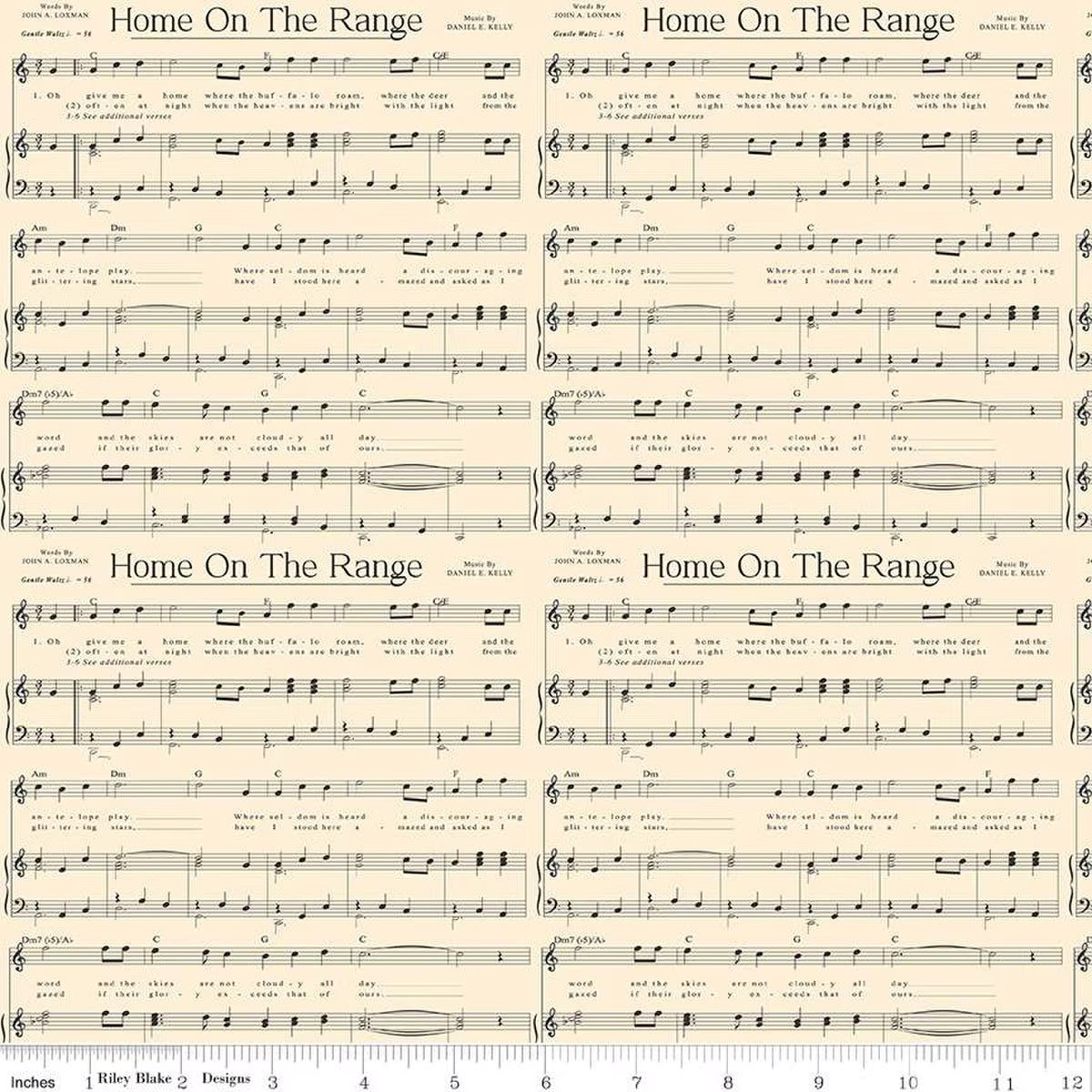 Cowboys Music Cream | Fat Quarter