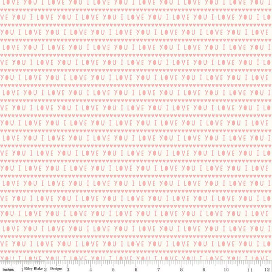 Sweetheart I Love You Cream- Fat Quarter