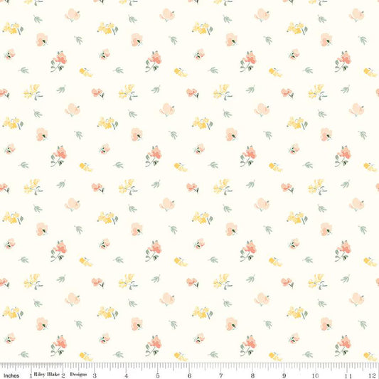 New Beginnings Sweet Peas Cream | Fat Quarter