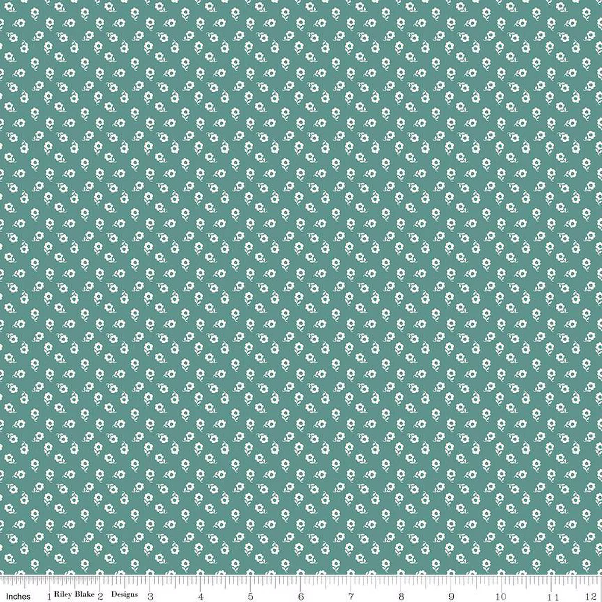 New Beginnings Posies Teal | Fat Quarter