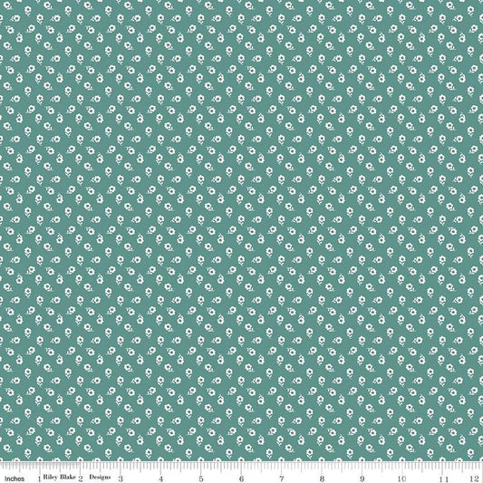 New Beginnings Posies Teal | Fat Quarter