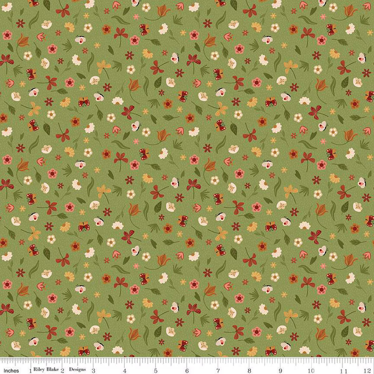 Created with Love Bloom & Grow Grass- Fat Quarter