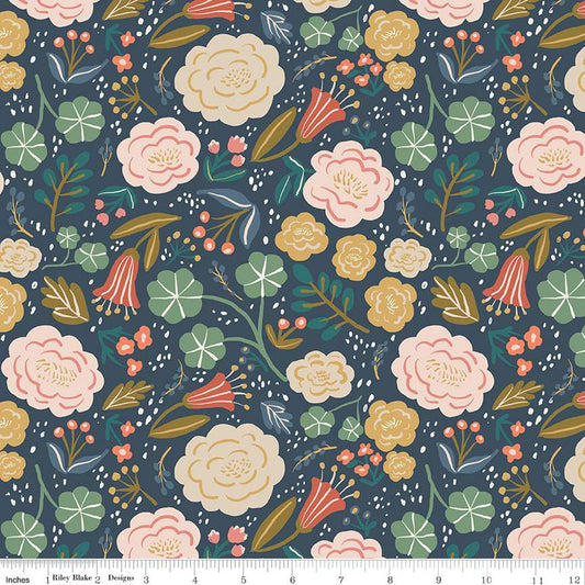 Ivy Reese Main Navy- Fat Quarter