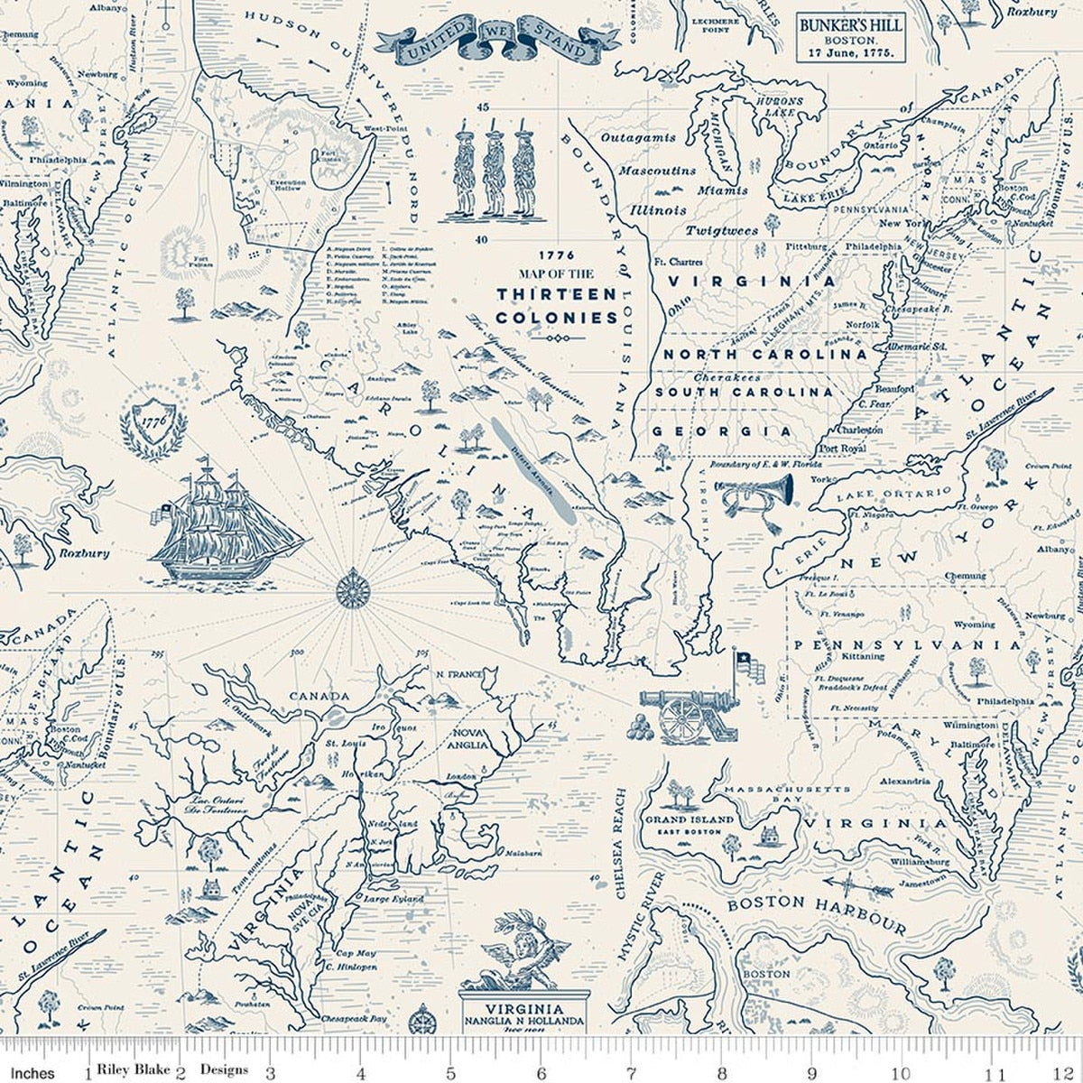 Independence Colonial Map Cream