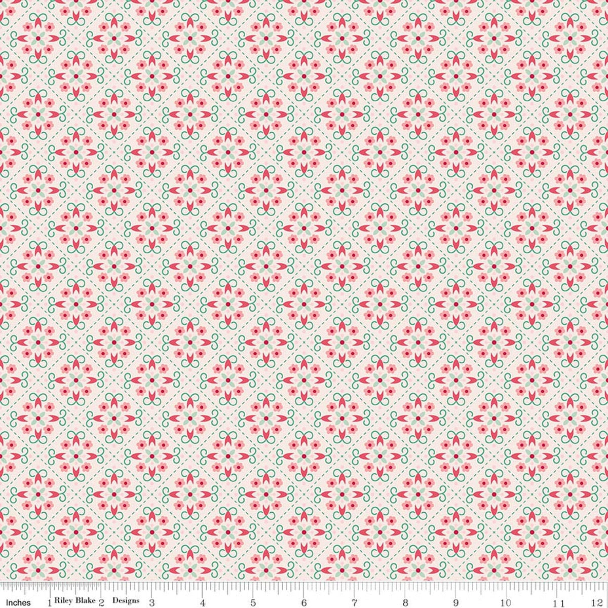 Berry & Sage Wallpaper Latte | Fat Quarter