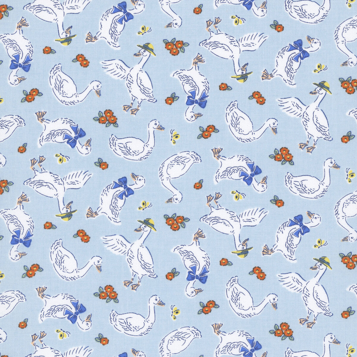 Traditional 30's Geese Blue