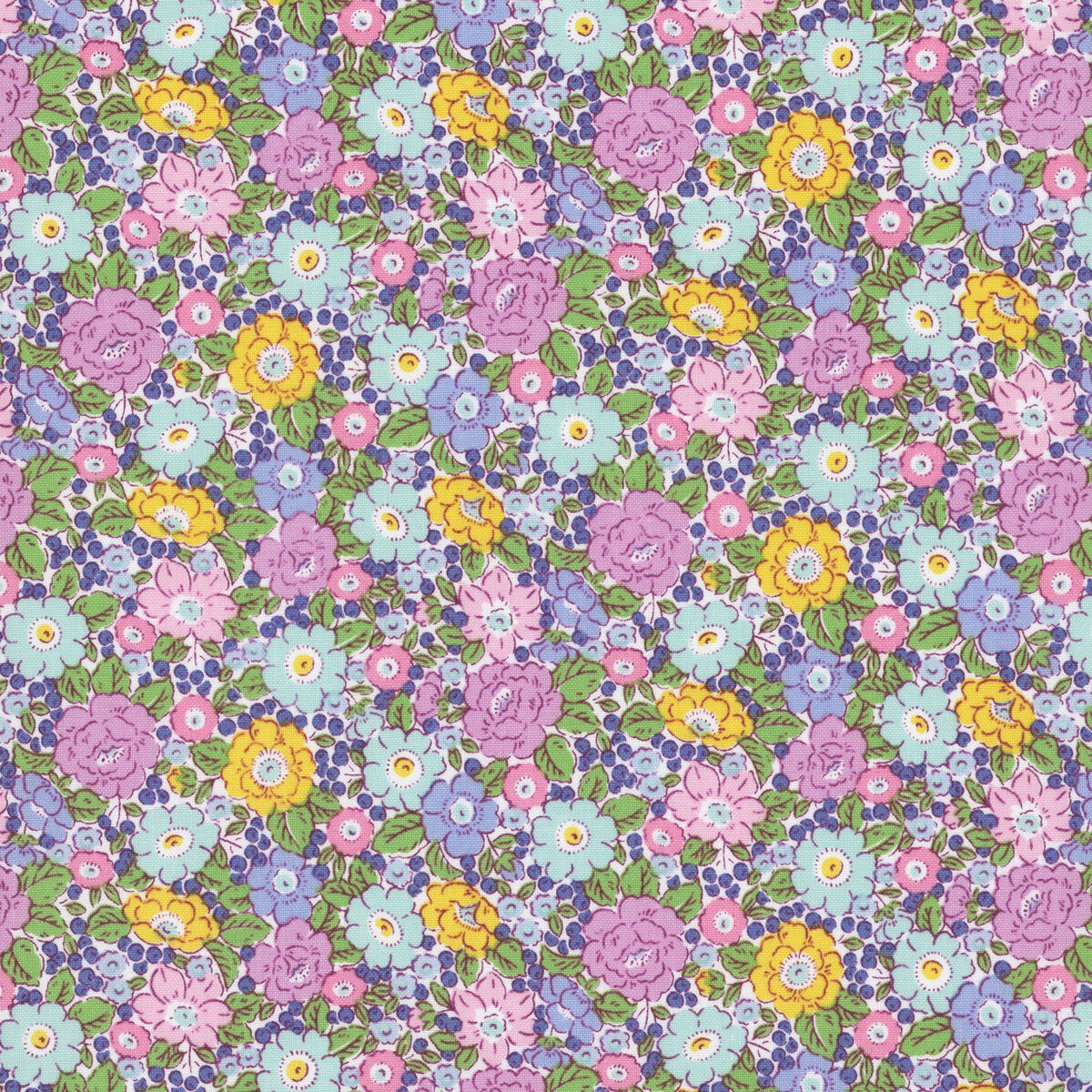 Traditional 30's Floral Purple