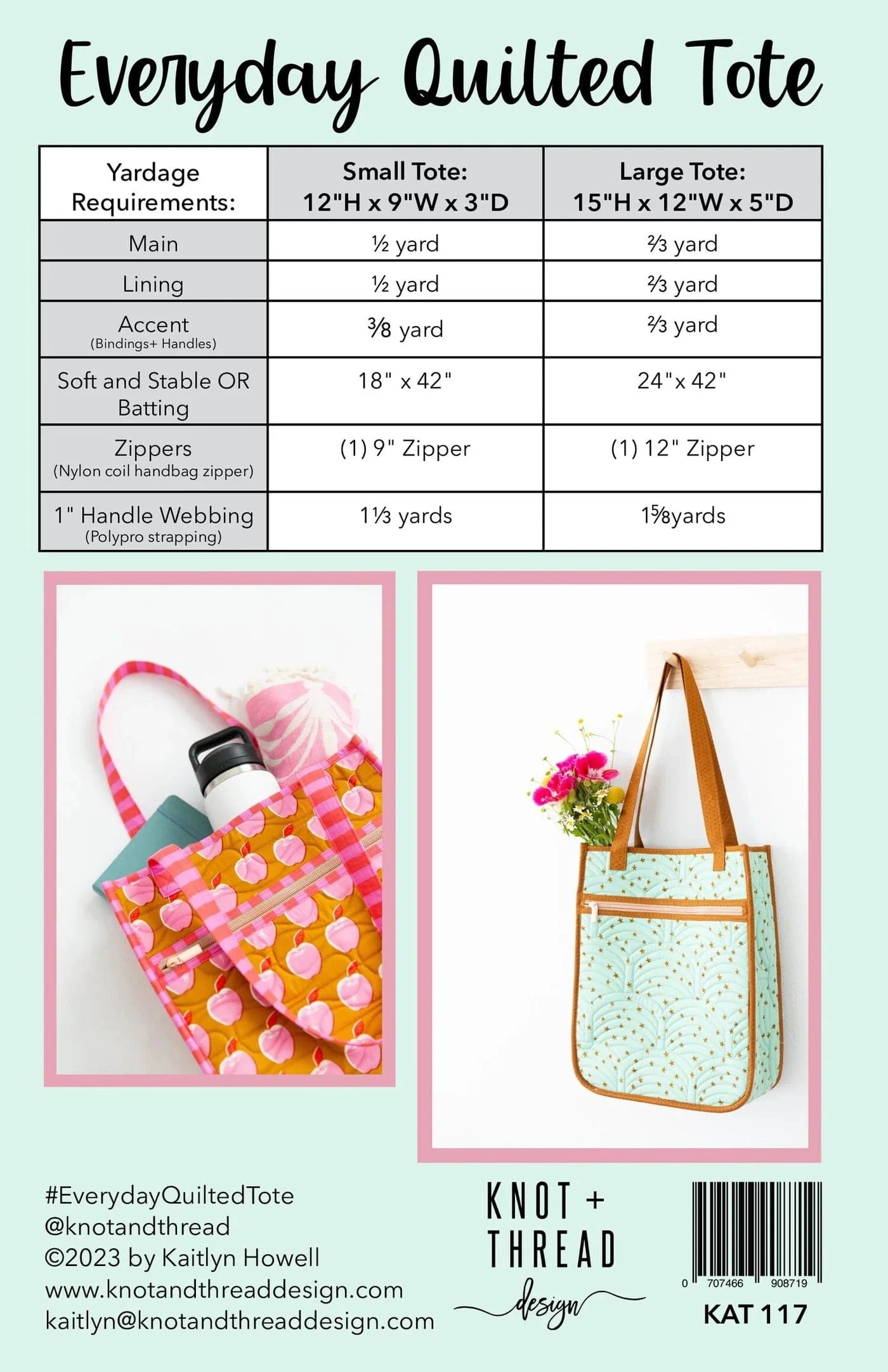 Everyday Quilted Tote Pattern