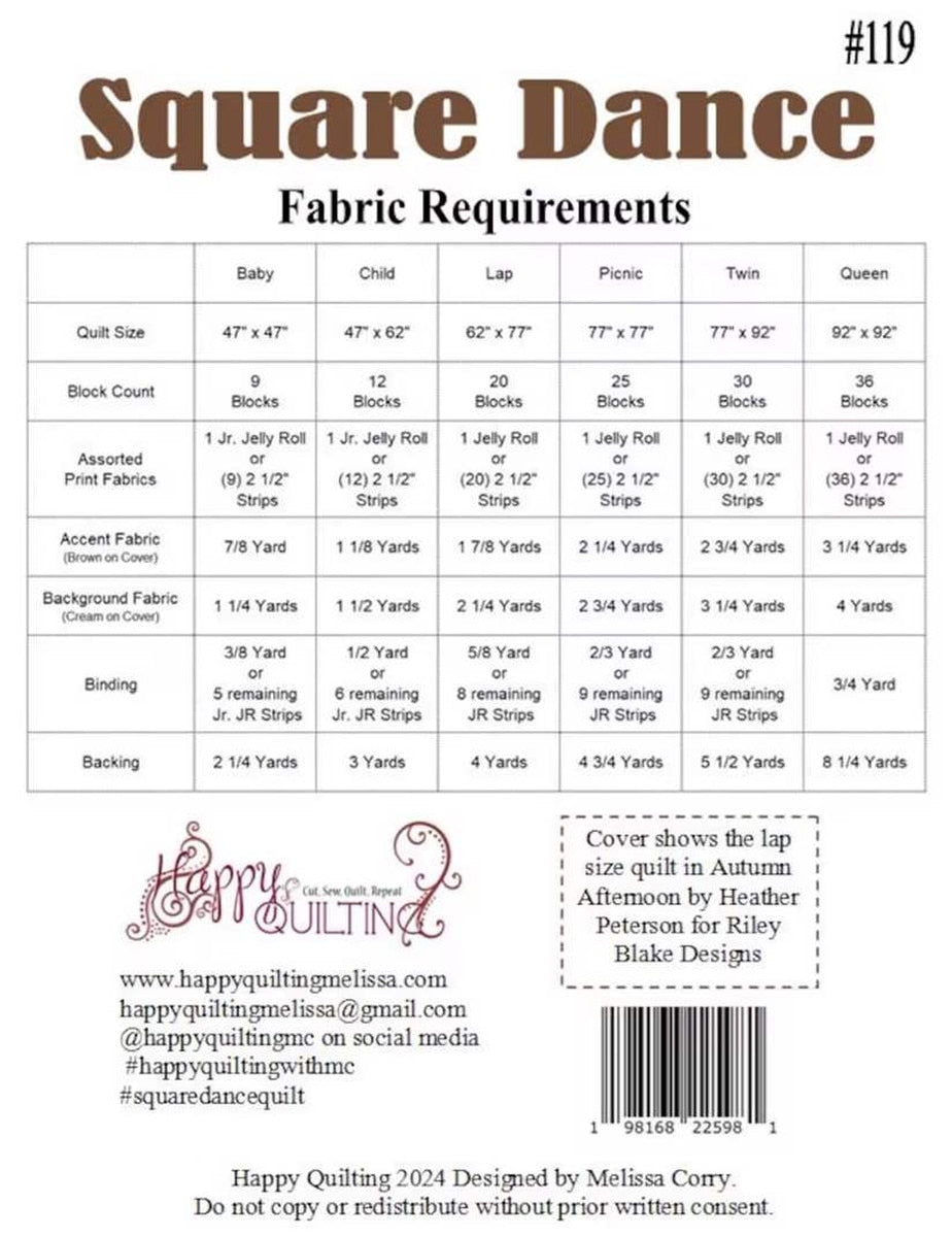 Melissa Corry Square Dance Quilt Pattern