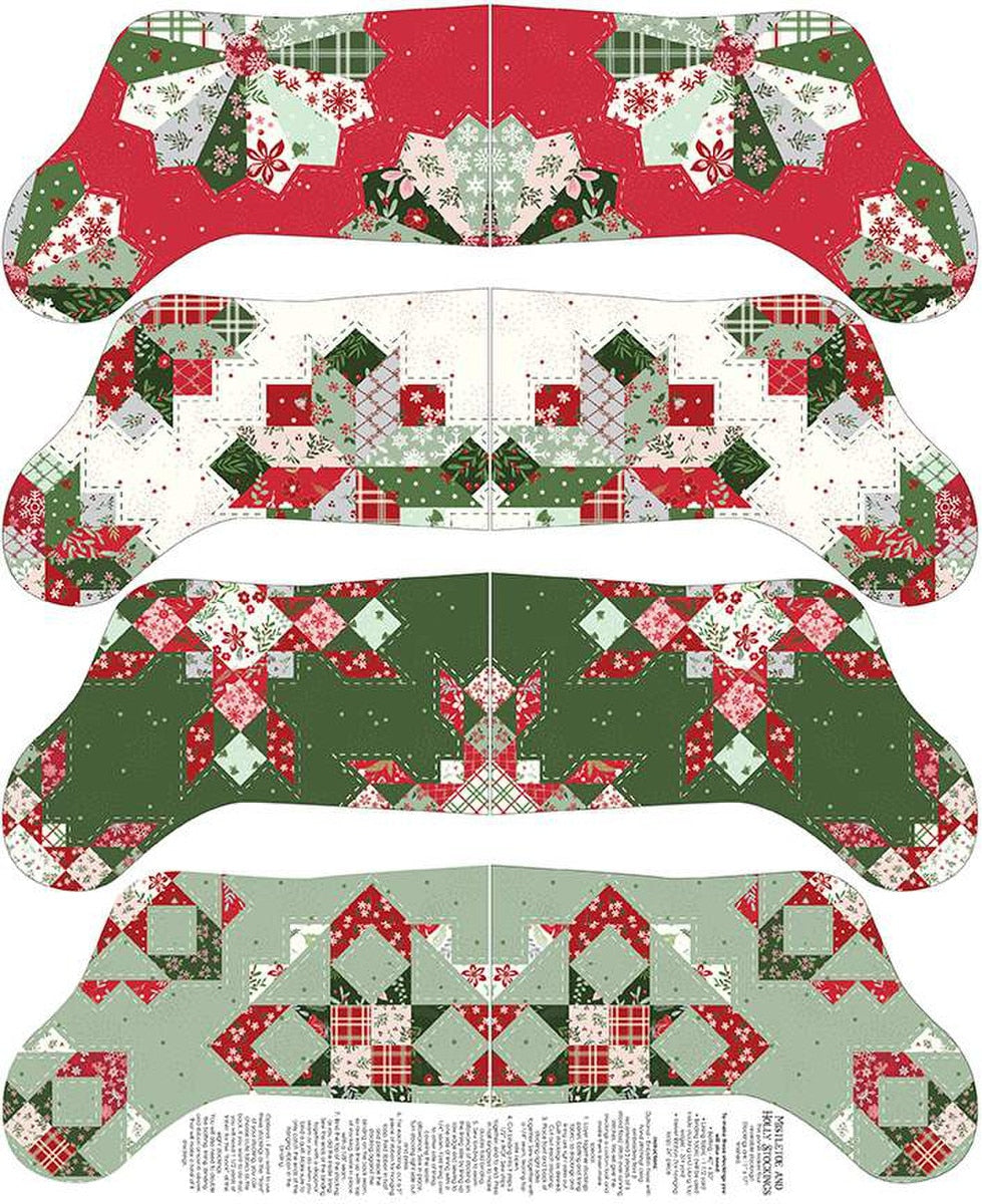 Mistletoe & Holly Stockings Panel