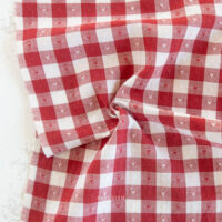 Dobby Hearts Gingham in Cherry | Fat Quarter
