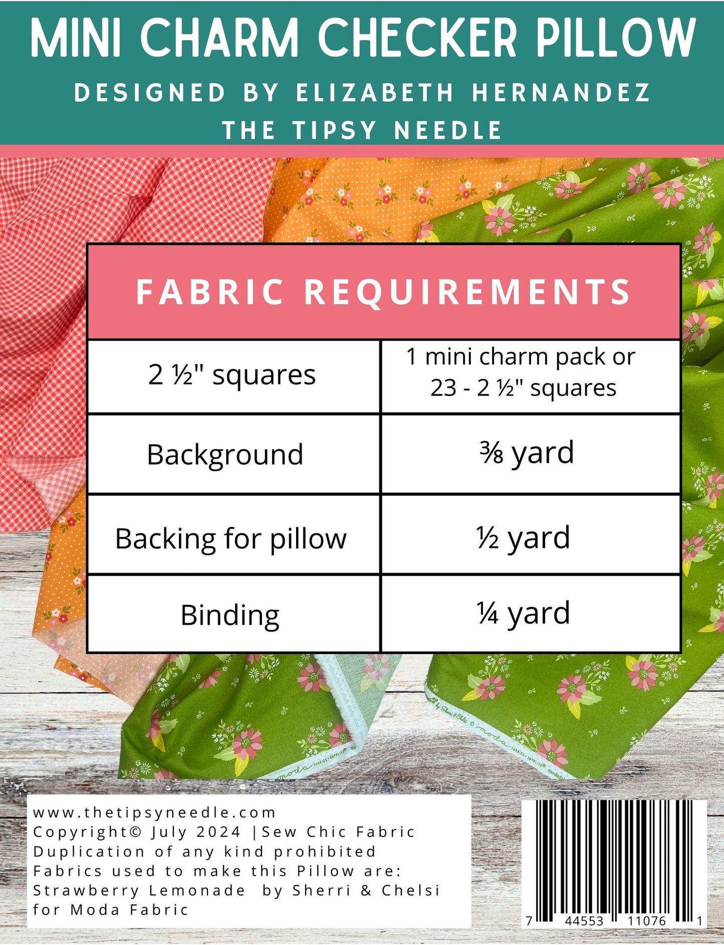 Mini Charm Checker Pillow Quilt Pattern