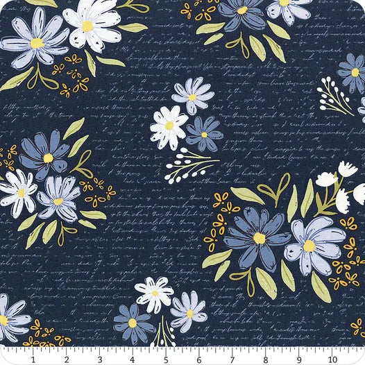 Between the Pages Main Navy | Fat Quarter