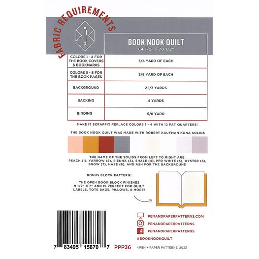 Book Nook Quilt Pattern
