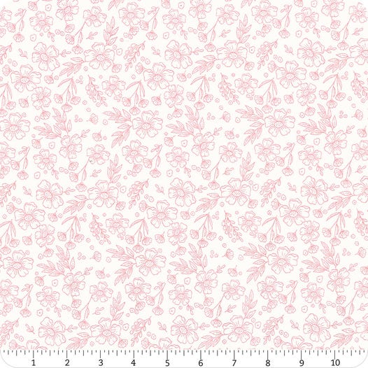 Sweet Pink Floral Cream | Fat Quarter