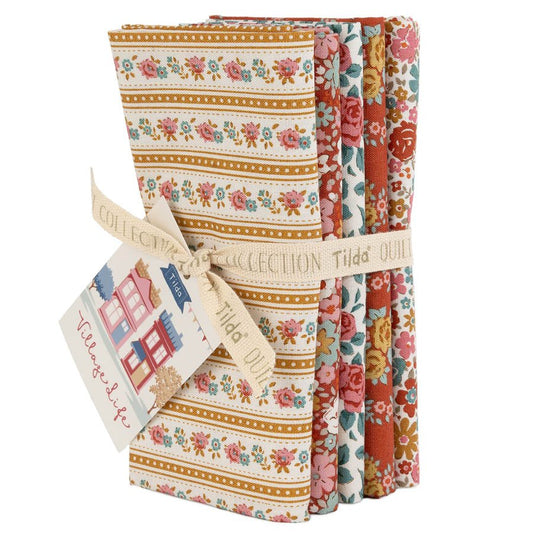 Village Life Fat Quarter Bundle Rust/Ochre by Tone Finnanger from TILDA