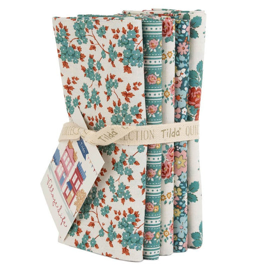 Village Life Fat Quarter Bundle Petrol/Teal by Tone Finnanger from TILDA