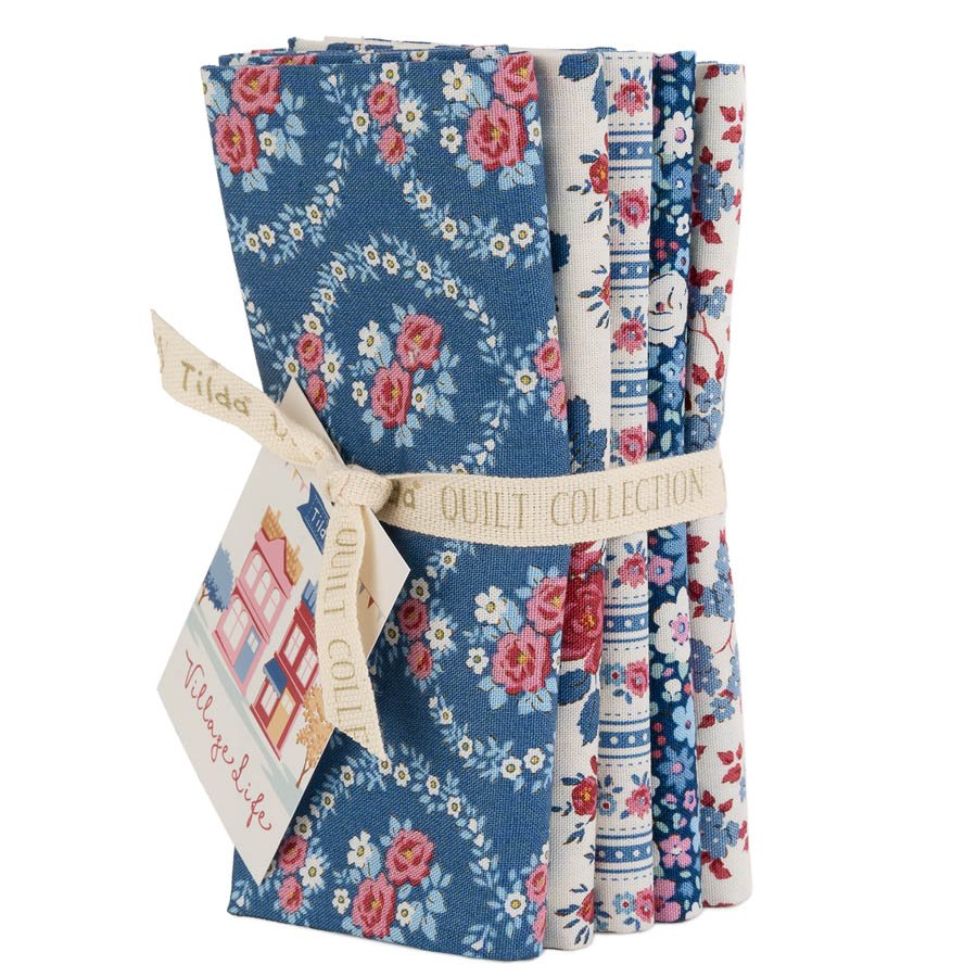Village Life Fat Quarter Bundle Blue by Tone Finnanger from TILDA