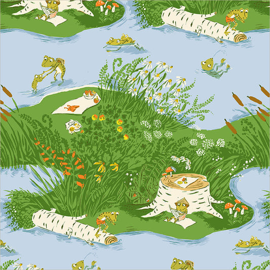 Heather Ross Favorites Frog Pond Medium Blue