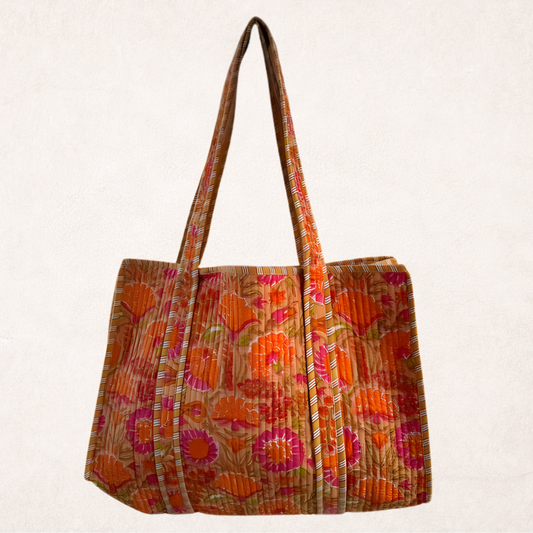 Block Print Tote in Sunset