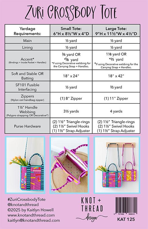 Zuri Crossbody Tote Pattern