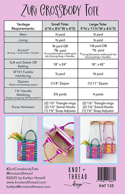 Zuri Crossbody Tote Pattern
