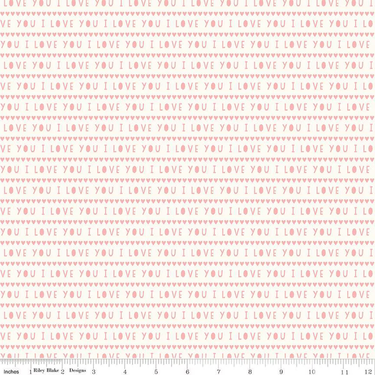 Sweetheart I Love You Cream- Fat Quarter