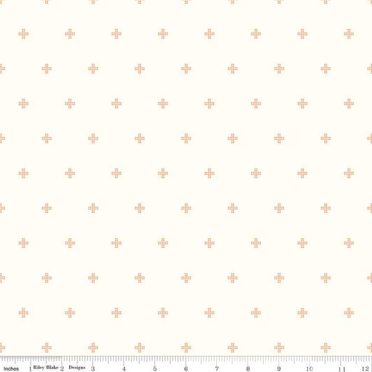 Sunsetridge Crosses Cream | Fat Quarter