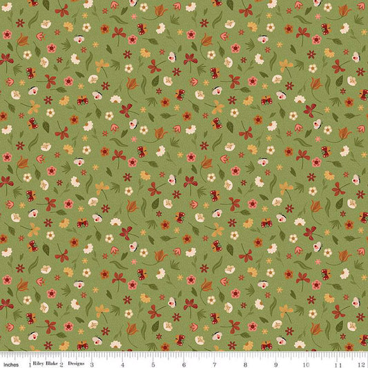 Created with Love Bloom & Grow Grass- Fat Quarter