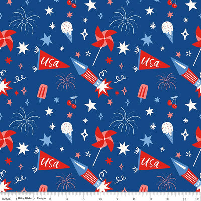 Firecracker Main Blue | Fat Quarter