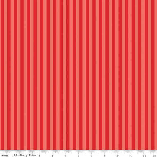 Firecracker Stripes Red Hen | Fat Quarter
