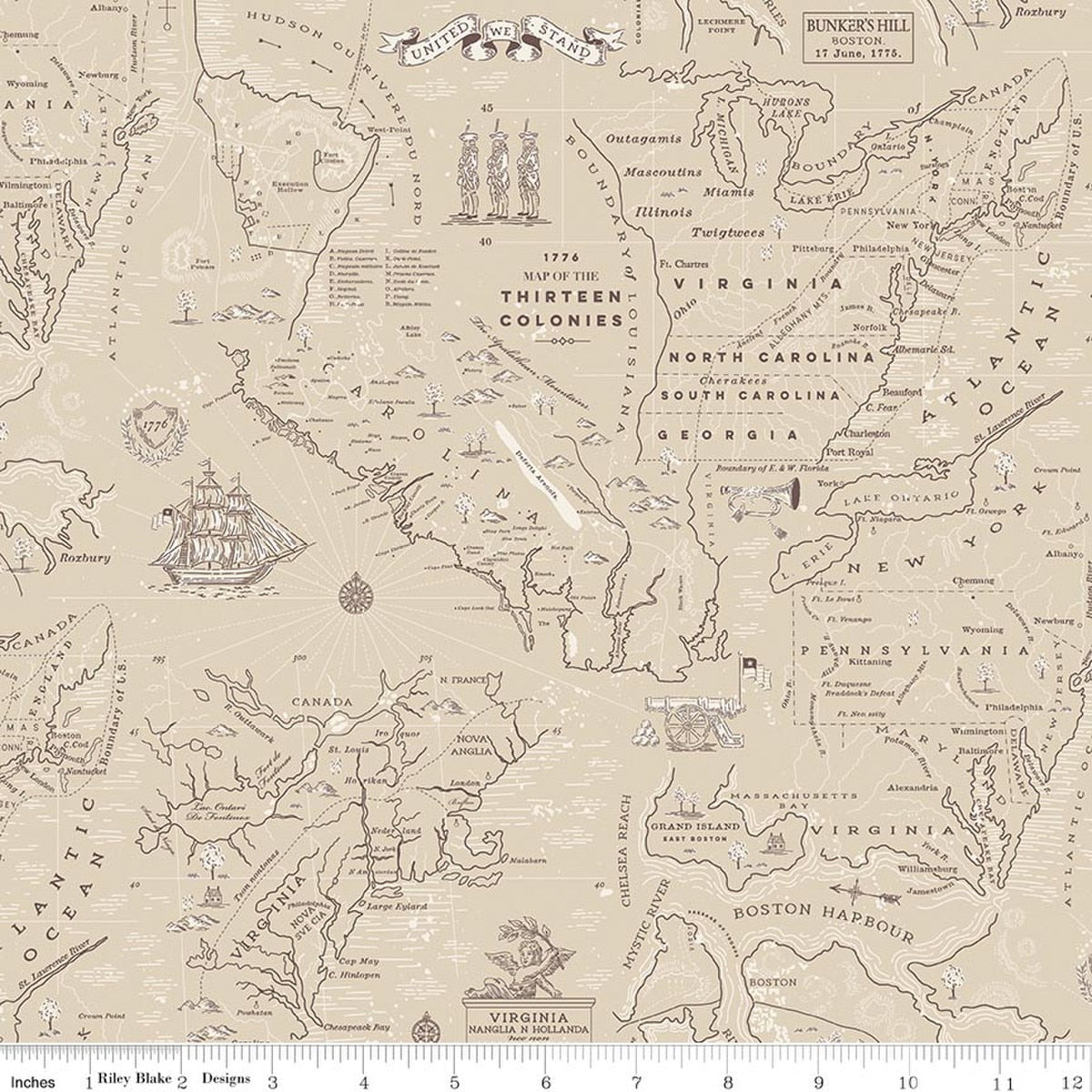 Independence Colonial Map Beige