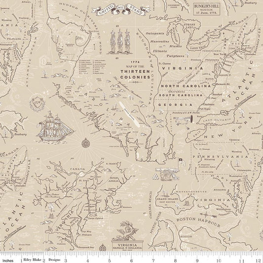 Independence Colonial Map Beige