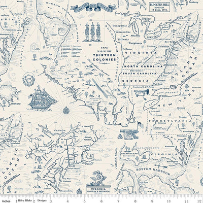 Independence Colonial Map Cream
