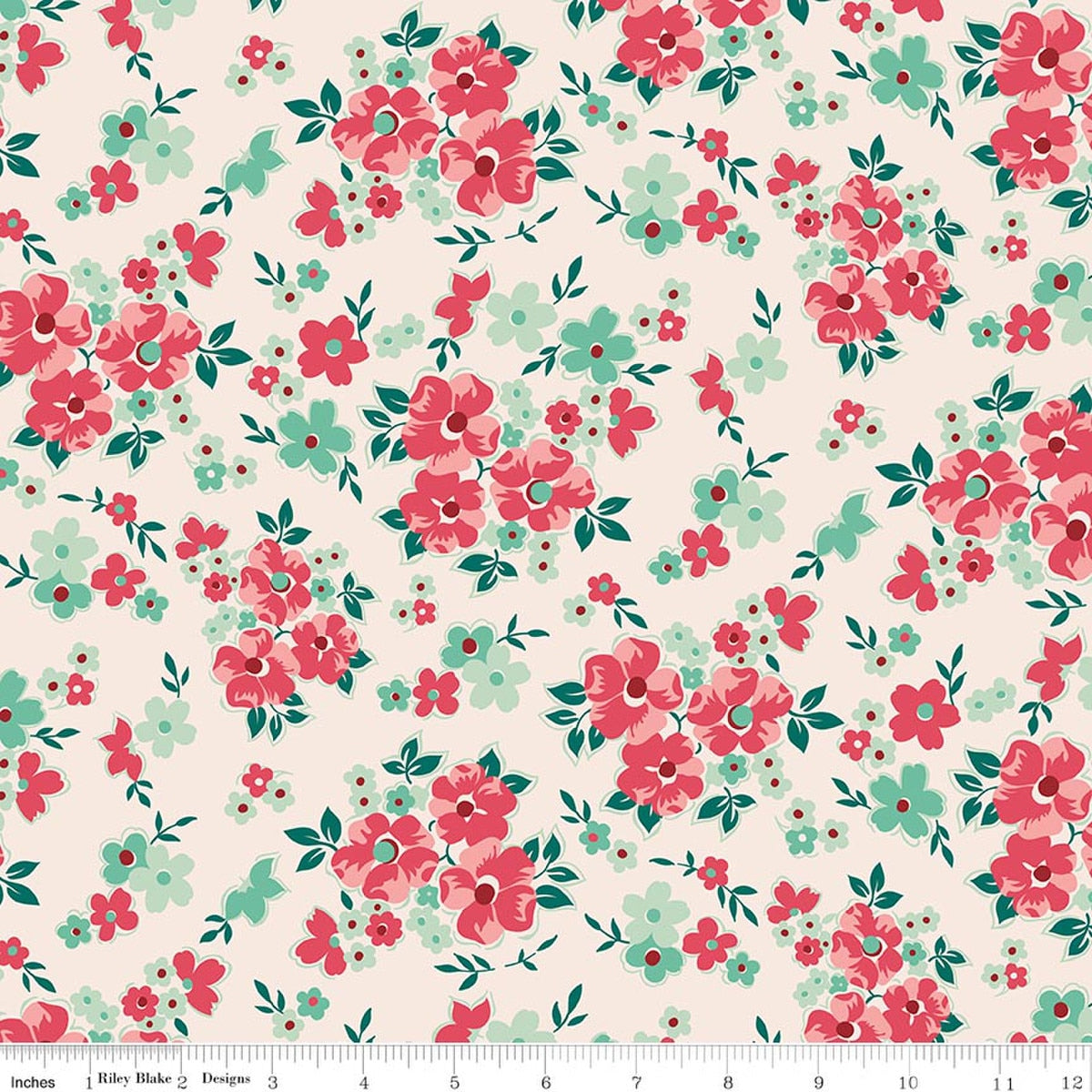 Berry & Sage Floral Latte | Fat Quarter