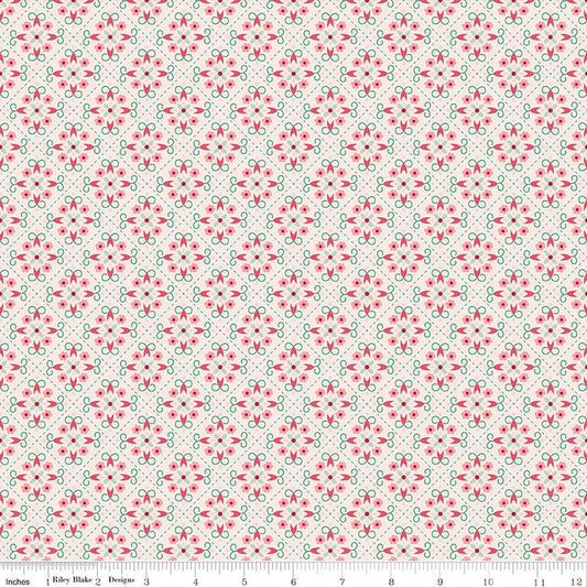 Berry & Sage Wallpaper Latte | Fat Quarter
