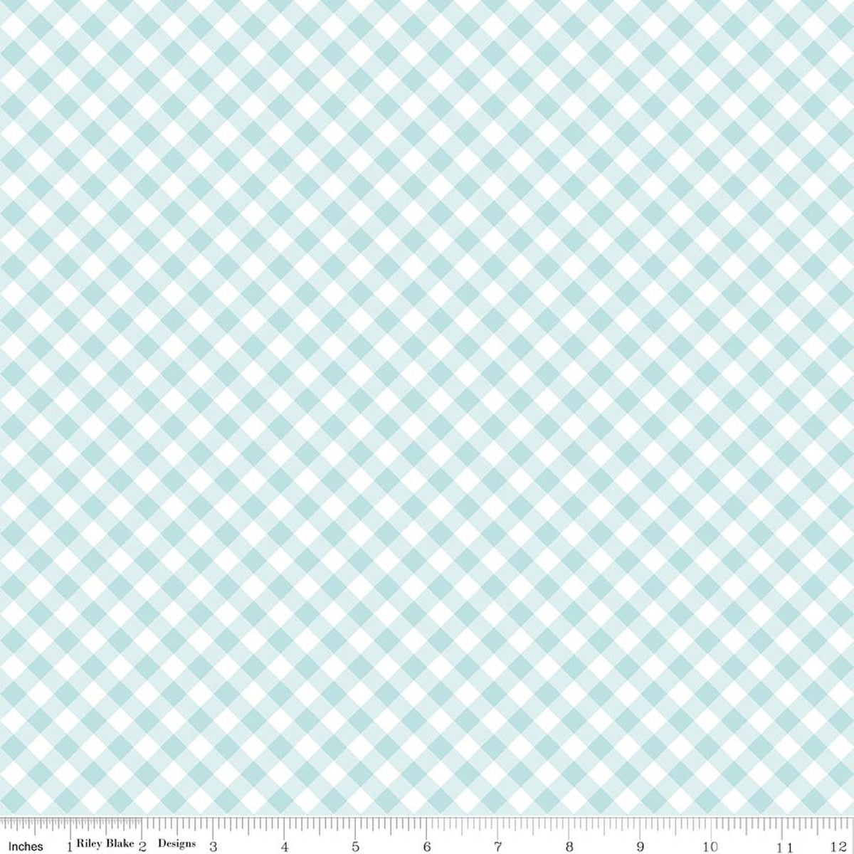 Whimsical Woodland Diagonal Gingham Aqua