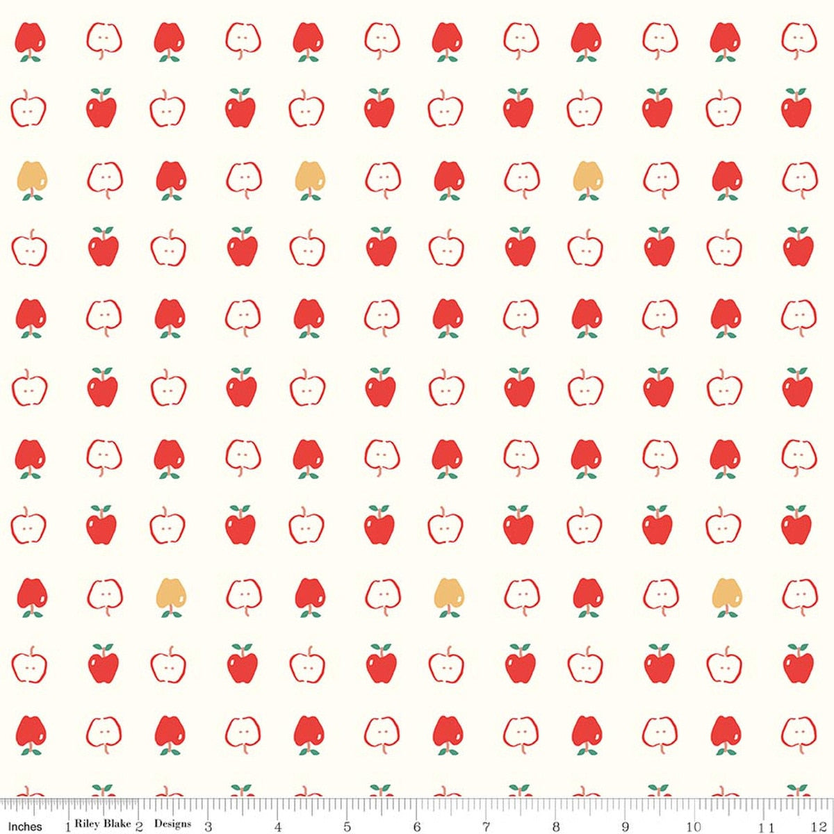 Cotton Nook Apples Vintage White