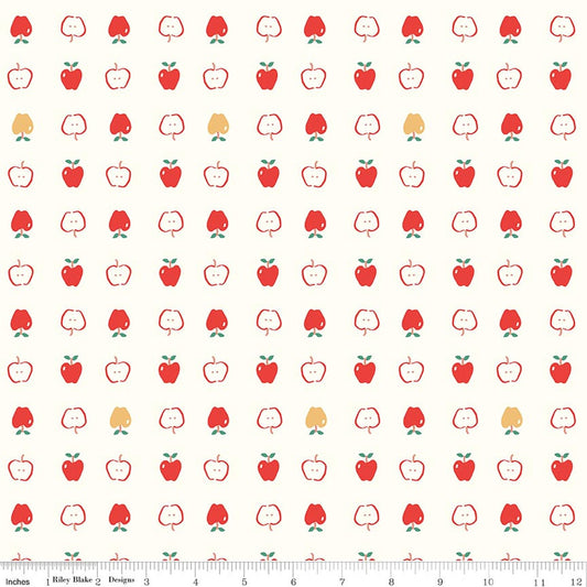 Cotton Nook Apples Vintage White
