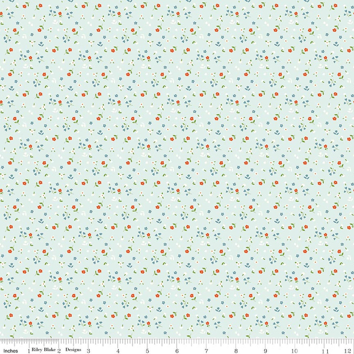 Cotton Nook Flowers Bleached Denim