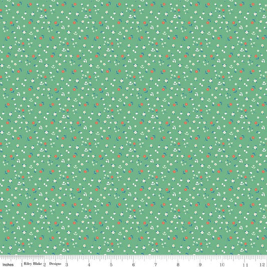 Cotton Nook Flowers Green