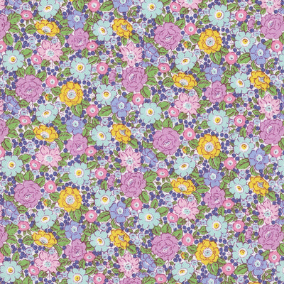 Traditional 30's Floral Purple