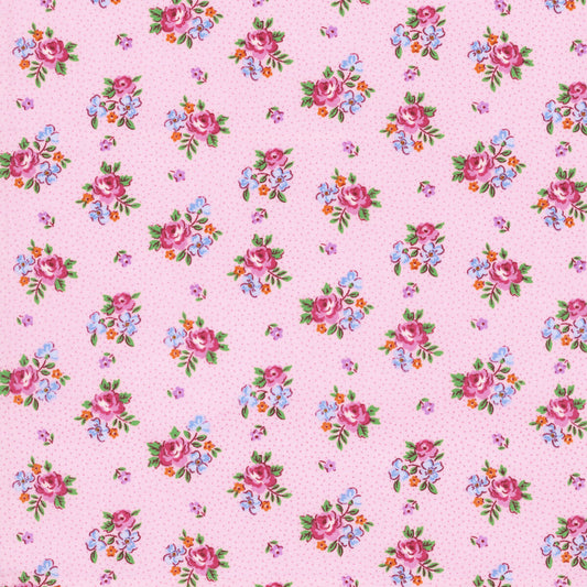 Traditional 30's Scattered Floral Pink