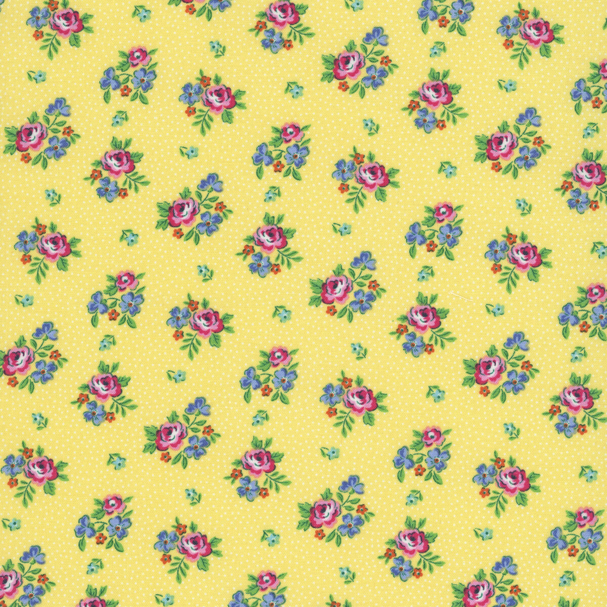 Traditional 30's Scattered Floral Yellow