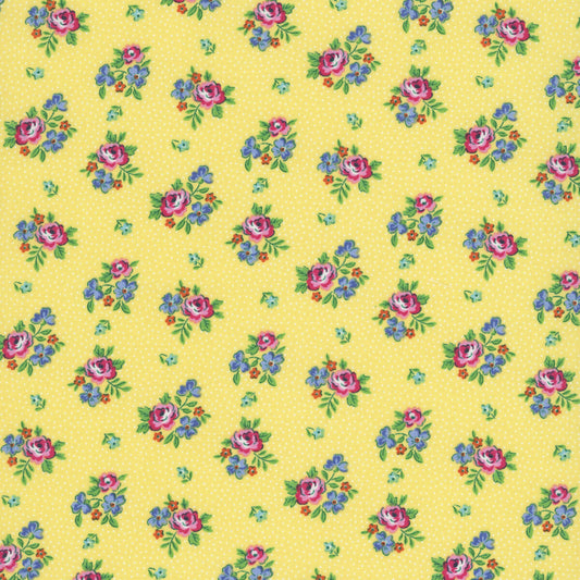 Traditional 30's Scattered Floral Yellow