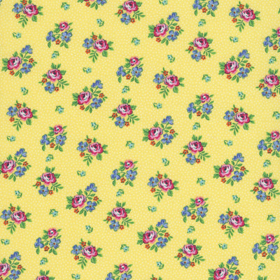 Traditional 30's Scattered Floral Yellow