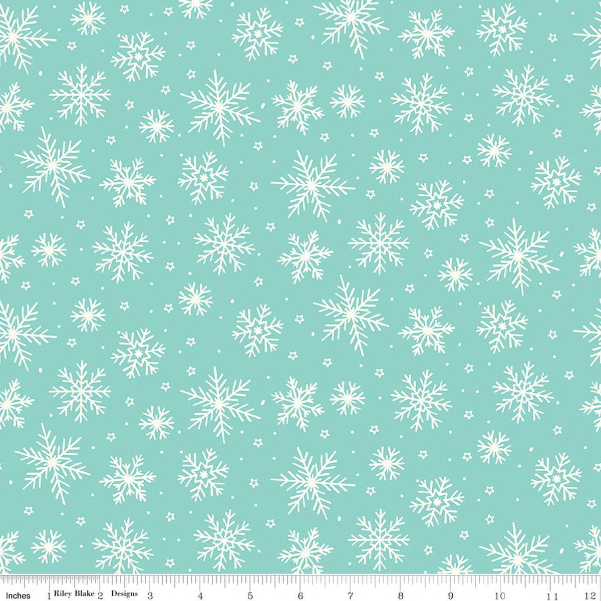 Flannel The North Pole Snowflakes Aqua